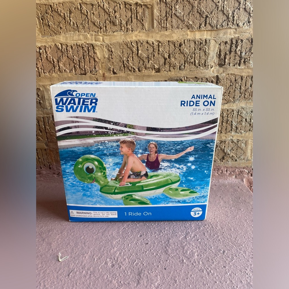 H2OGO! Turtle Ride On Inflatable Pool Float - Picture 2 of 2